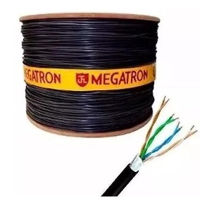 CABO DE REDE CAT5E PRETO CX 305 MTS BLINDADO MEGATRON HOMOLOGADO 100% COBRE